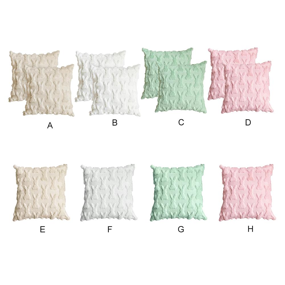 2/1pcs Easter Bunny Throw Pillow Covers Decorative 45x45cm Home Sofa Rabbit Soft Plush Pillowcase Case Couch Cushion Cover Decor