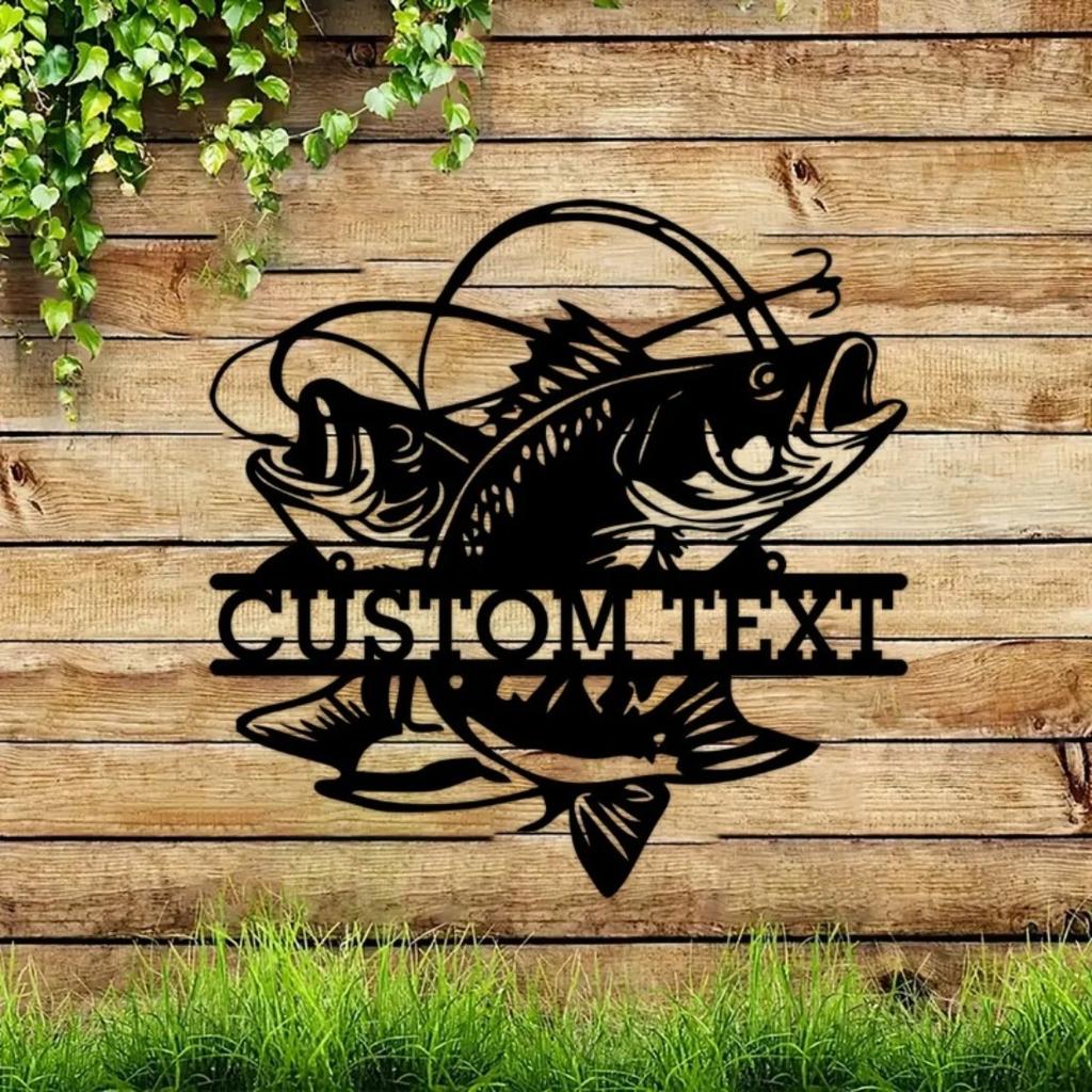Custom Detachable Reusable Matte Metal Art Wall Decor Double Fish Pattern Mural Ornament