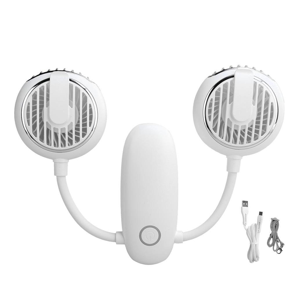 F38 DoubleHead MultiFunction Fan Outdoor USB Charging Foldable Waist Mini Fan for Outdoor