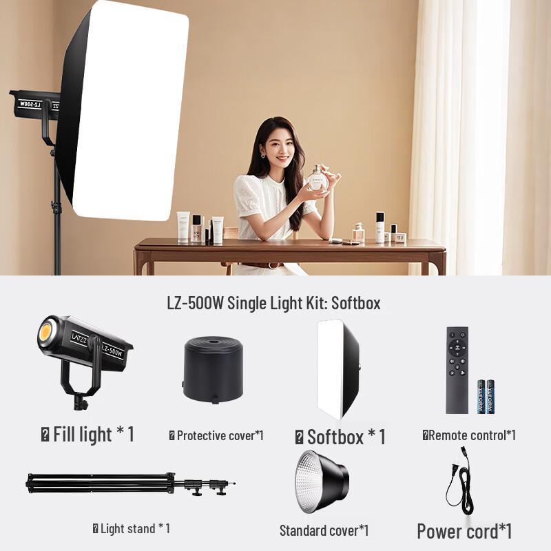 LATZZ 500W COB Bi-Color LED Video Light for Live Stream & Photography