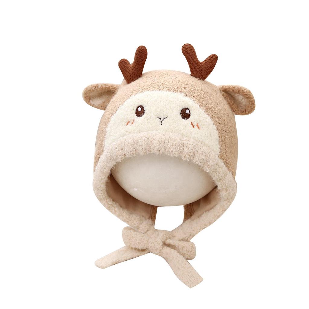 Unisex Bebek Yün Örgü Kulak Korumalı Şapka - Bebekler ve Küçük Çocuklar İçin Sıcak Rüzgar Geçirmez Şapka