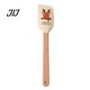 Heat Resistant Kitchen Gadgets Silicone Spatula with Wooden Handle, Christmas Tree/Snowman/Santa Claus/Elk Pattern Hanging Hole Decor, Non-stick