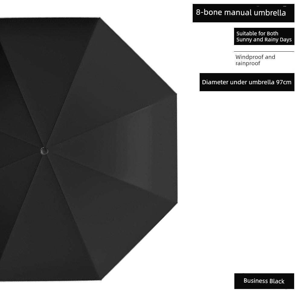 Reversible Large Umbrella for Women, Extra Thick and Reinforced, Dual-Use for Sun and Rain, Men's Double-Person Sun Protection Folding Manual Parasol