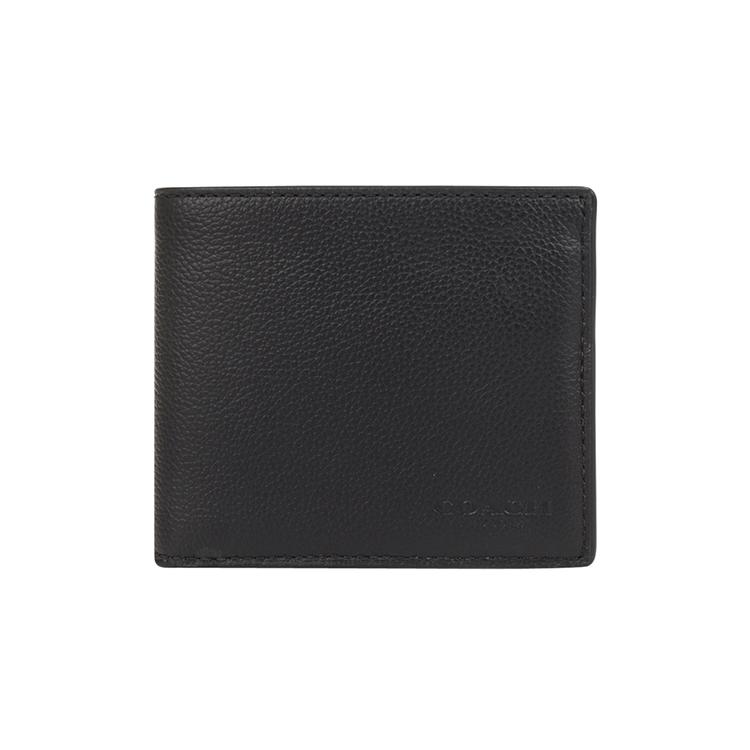 

New COACH Billfold Wallet Soft Leather Wallet Men s Black 67630-QBBK 9.9*1.0*8.9CM