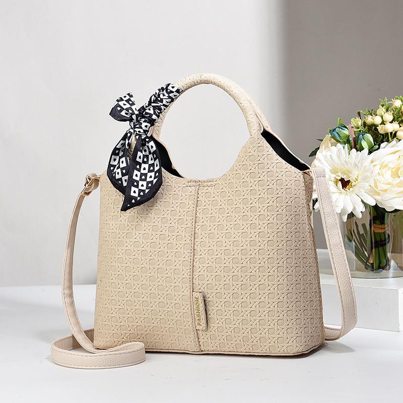 

Bow Solid Ribbon Color Single Shoulder Crossbody Bag Handbag Women Gift Fashion Ivory Woven
