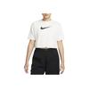 Nike Solid Color Large Logo Short Sleeve Casual T-Shirt Women Tops White DM6745-030