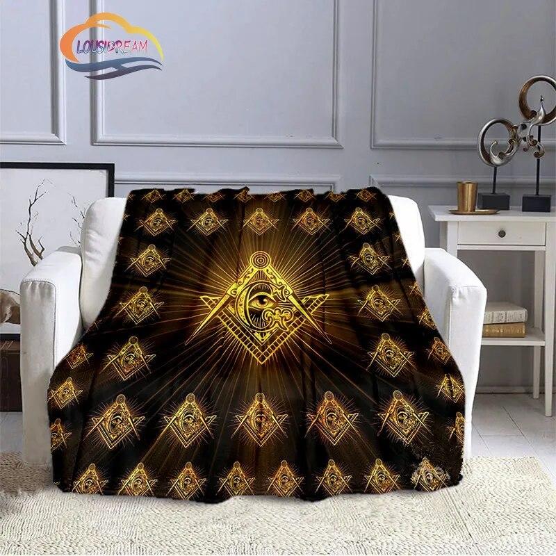 Fashion Northern Europe Freemasonry Blanket Masonic Portable Sofa  Freemason Flannel Warm Four Seasons Camping Blanket