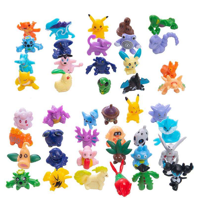 Anime Pokemon Figuren Überraschungsbox Pikachu Figur mit Karte Spielzeug Weihnachten Halloween PVC Puppen Anhänger für Kinder Geschenke