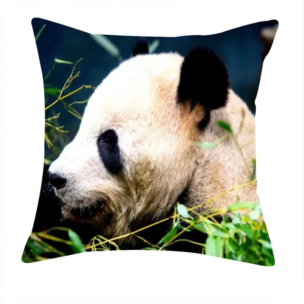 Cute Chinese Panda Print Pillow Case Home Decor Living Room Sofa Bedroom Bedside Cushion Cover 45x45cm