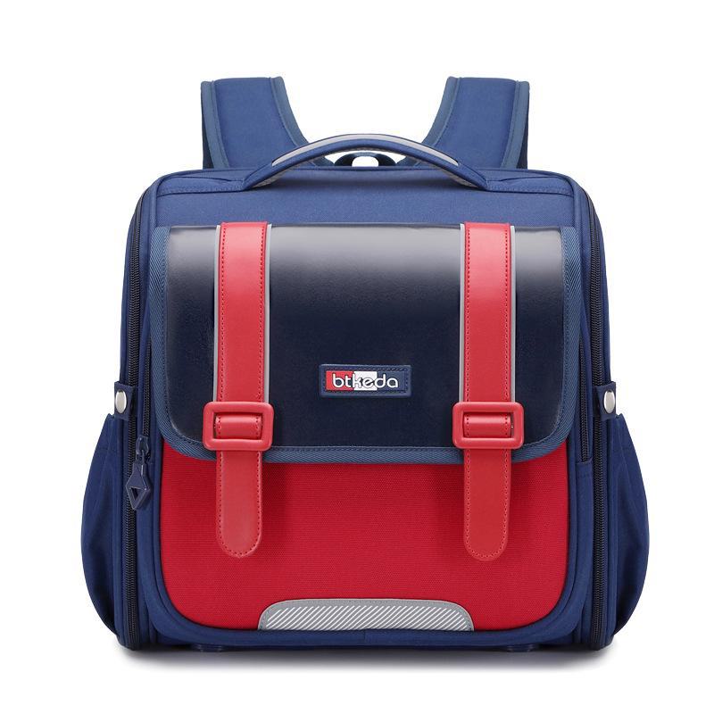 British Style Lightweight Backpack for Elementary Students, Spine Protection, Large Capacity, Grades 1-4