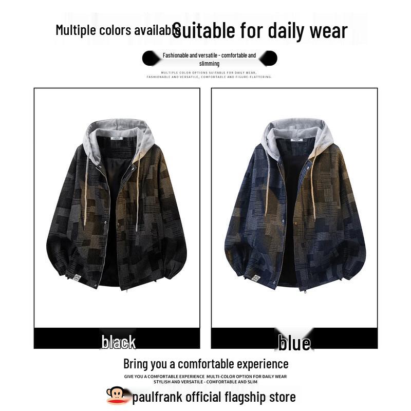 paul frank Men's American Street Style Color-Block Hooded Jacket
