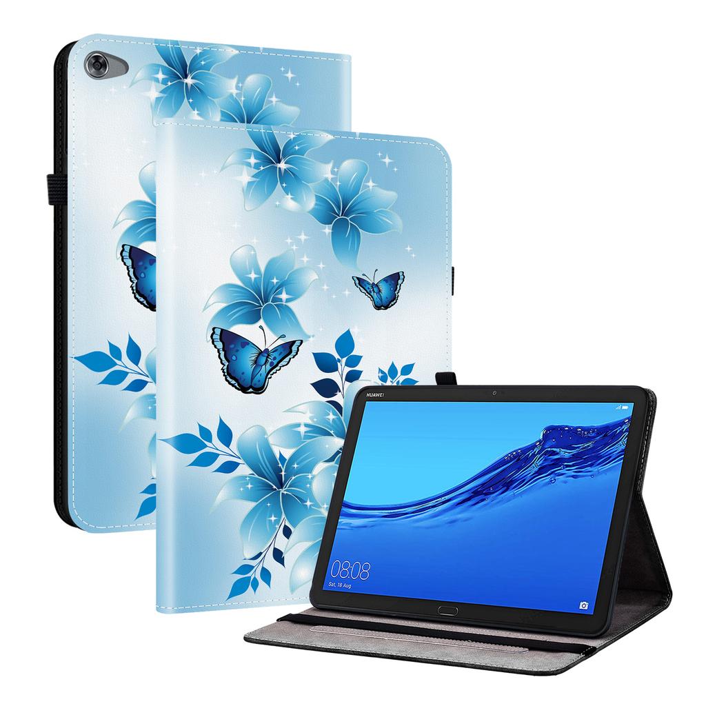 PU Leather Tablet Case for Huawei MediaPad M5 lite (10.1")-11 Styles! Durable, with 2 Stand Slots, Pencil Holder & Card Slots, Flexible TPU Back Cover