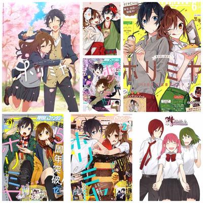 Japanischer Anime Horimiya Poster Heim Wanddeko Wandbild Retro Weißpapier Wandposter und Drucke Wohnzimmer Bar Dekoration Kunstmalerei Geschenke