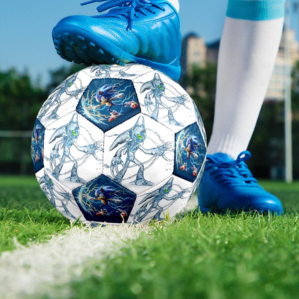 1pc Sonic the Hedgehog Soccer Ball Size 5 Indoor Soccer Ball Fashion Colorful Backyard Game - Great For Sports Fans Gift HE59