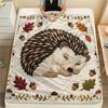 Fabric Animal Hedgehog Panda Print Flannel Blanket High Quality Comfortable for All Seasons Home Decor Warmth and Comfort Perfect for Christmas Gifts
