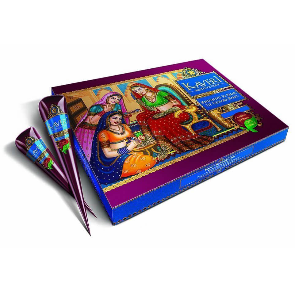 

Мехенди: зеленая хна для рисования (12 кон), Herbal Henna Cones, Kaveri 15.375