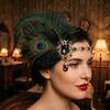 Vintage Gatsby Style Feather Headband Fascinator Masquerade Hair Band 1920s Hair Accessories  Girls