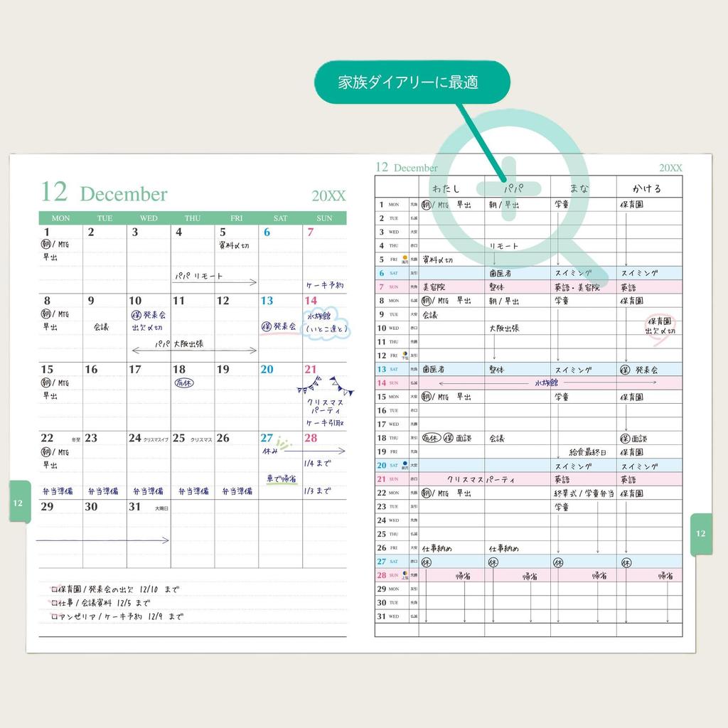 Raymay Fujii 2026 Four Plan December Start Planner, Diary, Monthly, A5, Blue, RFD2654A, 2025,