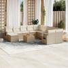 Vidaxl 12-Cz. Garden Furniture Set With Cushions, Beige, Poly Rattan