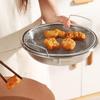 1/2 Stück Heißluftfritteuse BBQ Filter Premium Edelstahl Öl-Sieb mit Auffangschale Frittier-Netz Sieb Speisen-Abtropfkorb