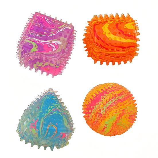 

Geometric Slow-Rising Squeeze Toy Soft TPR Fidget for Stress Relief Cute Textured Decompression Gadget for Kids Adults