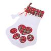 Xmas Stocking Large Capacity   Plaid Pet Foot Hanging Stocking Decoration for Present Bag