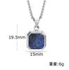 Stainless Steel Square Pendant Necklace Men Long Chain Layered Hip Hop Jewelry Geometric Titanium