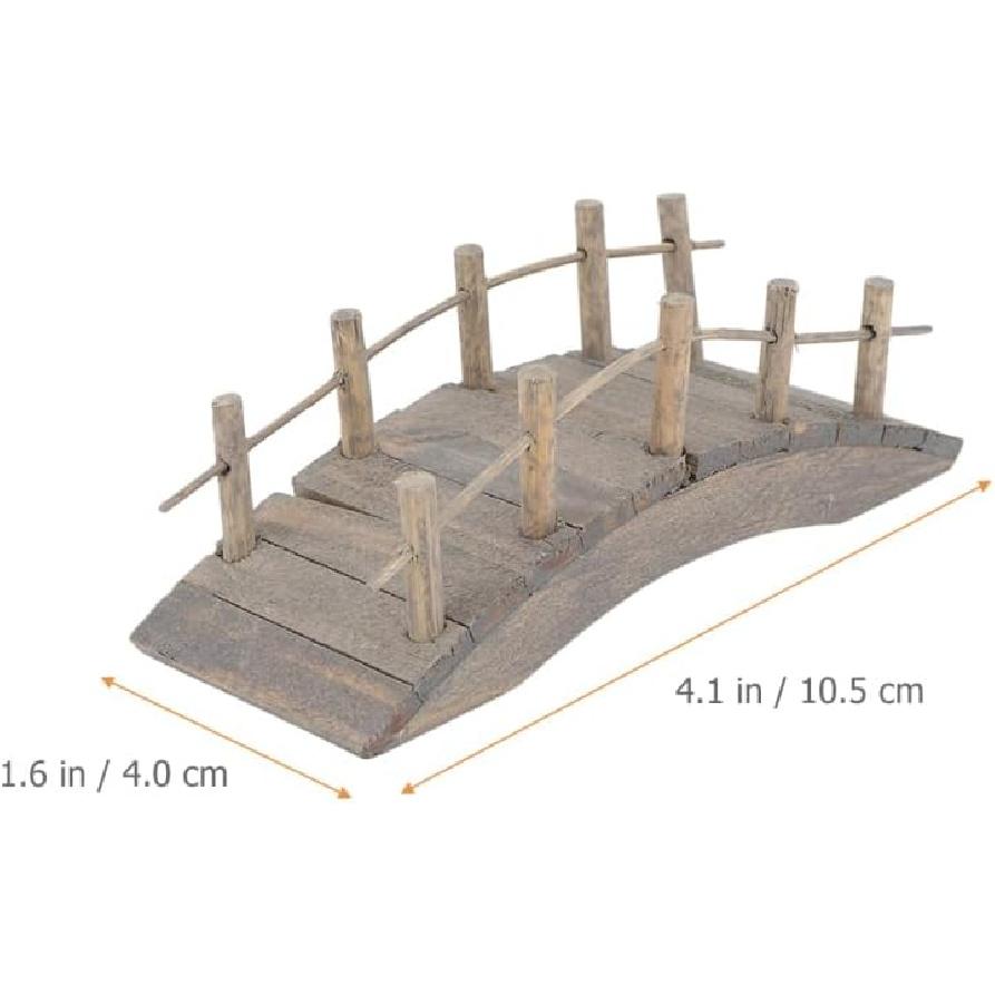 2Pcs Miniature Wooden Arch Bridge for Fairy Garden Accessories, Diy Mini House Decor, Compact 4.13 X 1.57 X 1.57 Inch Garden Ornament