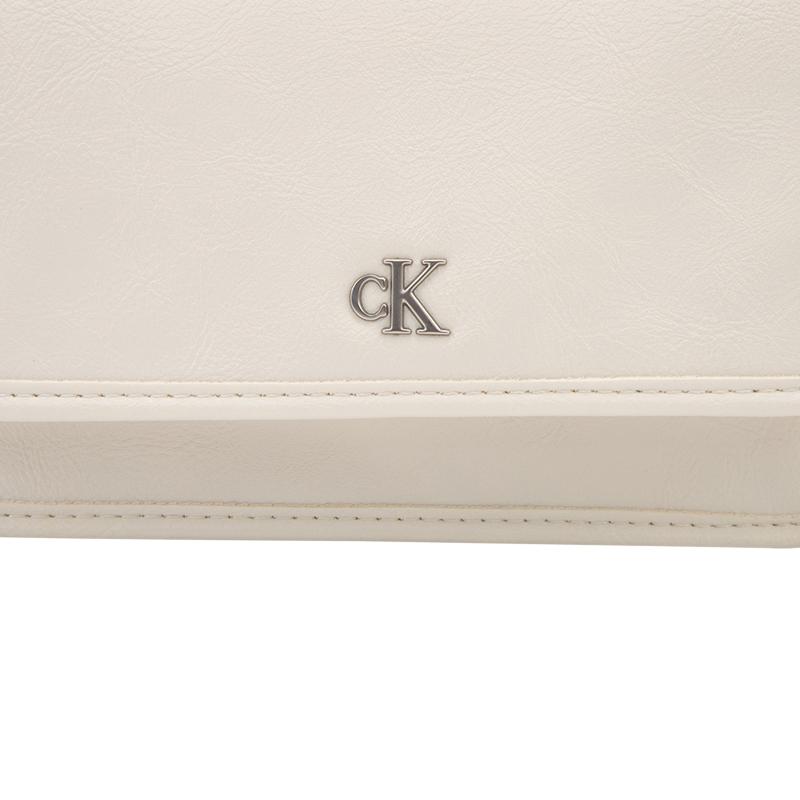 Calvin Klein Elegant Commuter Flap Chain Crossbody Small Square Bag Women Shoulder Bag Milk-White 4K3085G-67U
