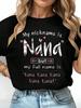 1pc Women S California West Coast Print Black TShirt, Crew Neck, Casual Cotton Tee Medium Stretch Knit Fabric, Regular Fit For Female Ladies For