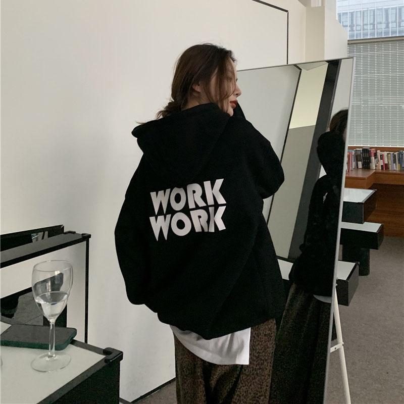 Women Long Sleeve Hooded O Neck Loose Pullovers Female Tops Solid Color Sweatshirts