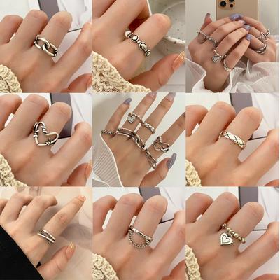 Fashion Loving Temperament Κομψό κρεμαστό δαχτυλίδι Γυναικείο κοίλο σκαλιστό κοσμηματοπωλείο
