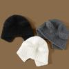 Hip Hop Knitted Warm Hat Winter Black White Grey Red Warm Hats Bear Ear Thermal Cap Cold Outdoor Soft Woolen Skullies Beanies