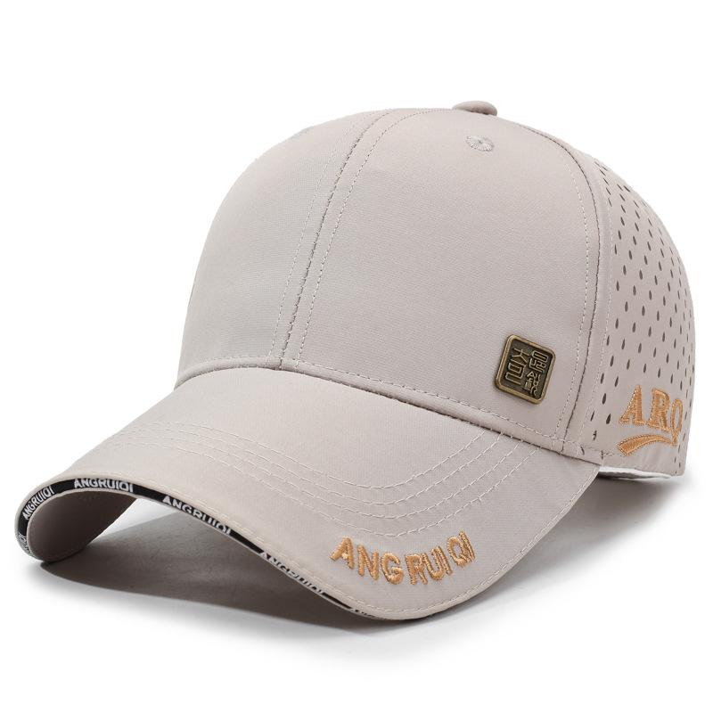 Men'S Breathable Baseball Cap Summer New Style Embroidered Letter Outdoor Casual Sun Protection Hat Duckbill Cap Polyester