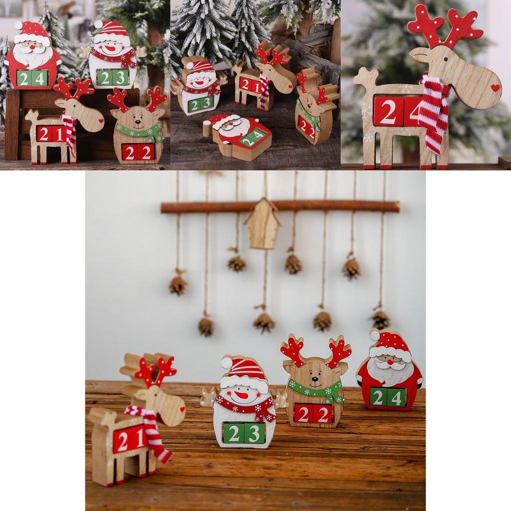 Bezaubernder hölzerner Weihnachts-Countdown-Kalender Dekoratives Stück mit Schneemann-Design