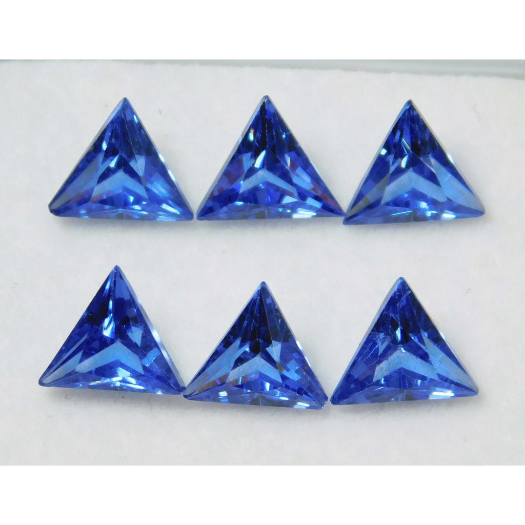 CERTIFIED 3-5 Ct Natural Blue Sapphire Trillion Cut Lot 6 PCS Loose Gemstone MULTTIQ115