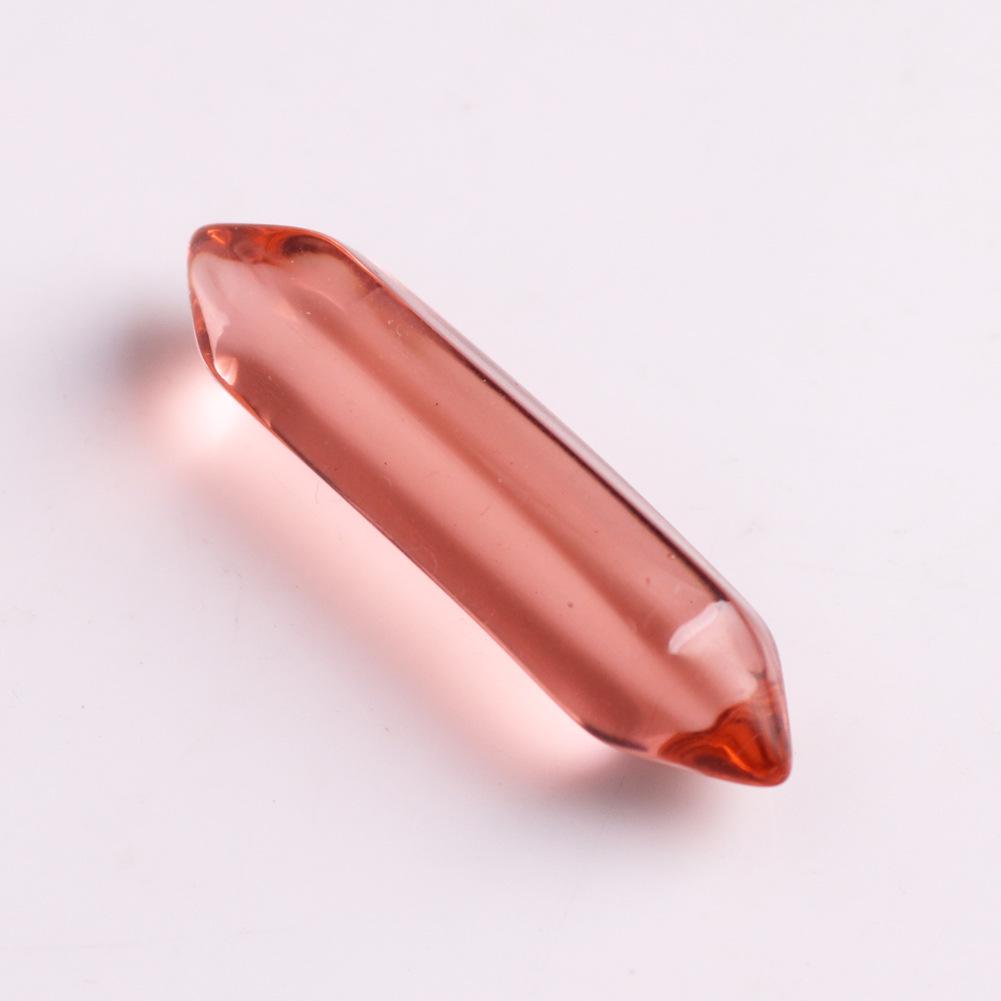 32x8mm Natural Stone Crystal Double Pointed Hexagonal Column Pendant Necklace