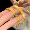 Xiaohongshu Bestseller: Four-Leaf Clover Sand Gold Bracelet - High-End Fashionable Open Bangle for Women
