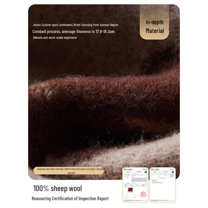 JIUMU Women's Pure Wool Double-Sided Scarf Shawl