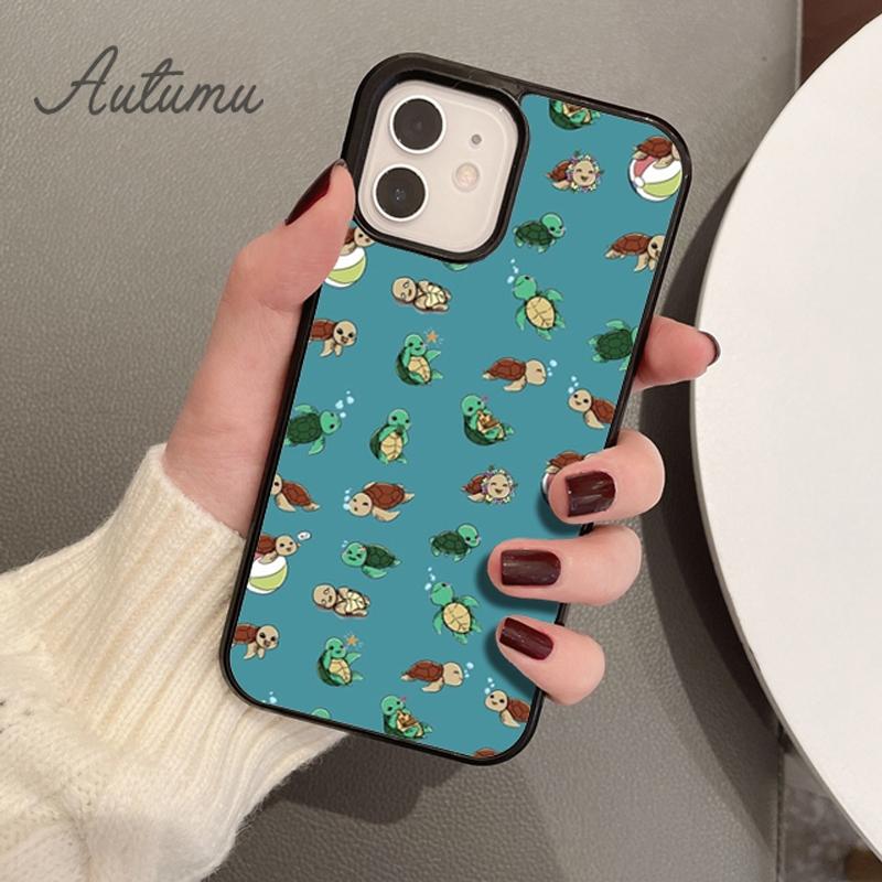 Cute Sea Turtle Phone Case for iPhone 11 12 13 14 Pro Max Mini X XR XS SE 2020 5 6S 7 8 Plus Samsung Galaxy S21 S22 Cover Shell