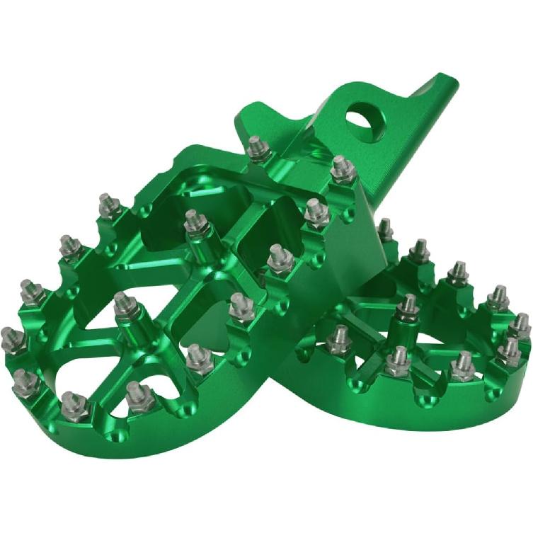 JFG RACING Motorcycle FootPegs Foot Pegs Pedals Rests CNC for KLR 650 KLR650 1987-2018 2021-2024 Green