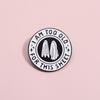 Distinctive Round Geometric Black And White Alloy Brooch With Playful Ghost Design Ideal For Unique Accessories Fashion