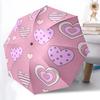 1PC Pink Hearts Pattern Folding Umbrella with 8 Frames, Automatic Open, Durable Frame, Quality Craftsmanship Yy250912092