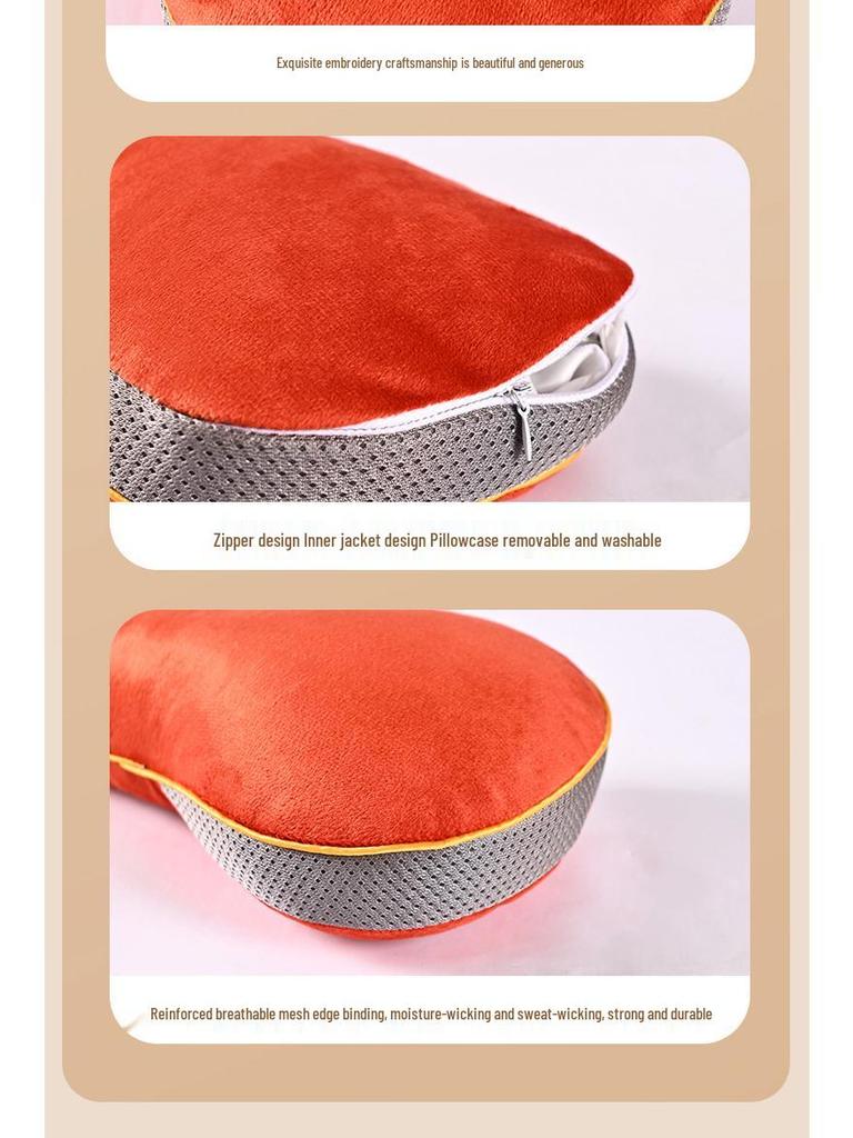 Soba Cervical Pillow with Mugwort Fluff and Holland Velvet Neck Protector