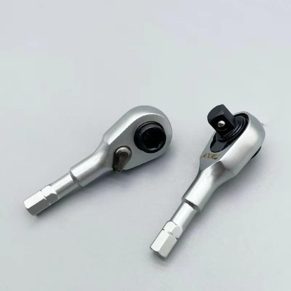 2-in-1 Hex Mini Ratchet Wrench Two-way High Precision Hex Bits Adapters Portable 1/4 Inch Drive Ratchet Adapter