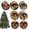 12pcs Christmas Tree Wooden Ornament Wood Nativity Scene Pendant Decor  2D Painted Christmas Tree Nativity Ornament