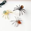 1PC Natural Crystal Rolling Stone Spider Ornament - Authentic Black Metal Gothic With, Serving As a Live Visual Decoration