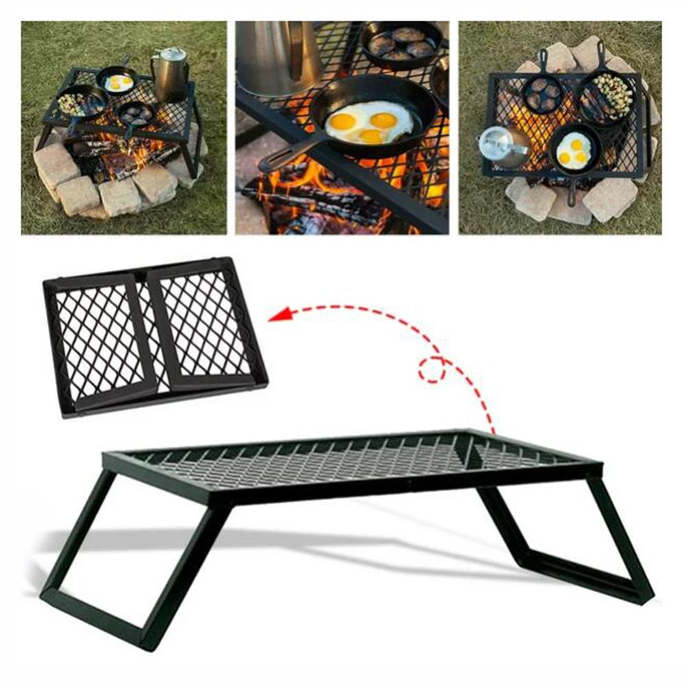 

Portable BBQ Grill Rack with 20kg(44lbs) Load Capacity,Compact Foldable Barbecue Net Table for Outdoor Picnic, Backyard & Travel чорний