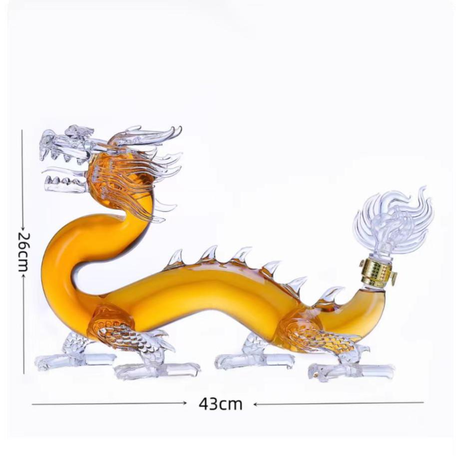 Creative Transparent Dragon Zodiac Fruit Wine Bottle - High Borosilicate Glass, Sealed and Hollow Design
