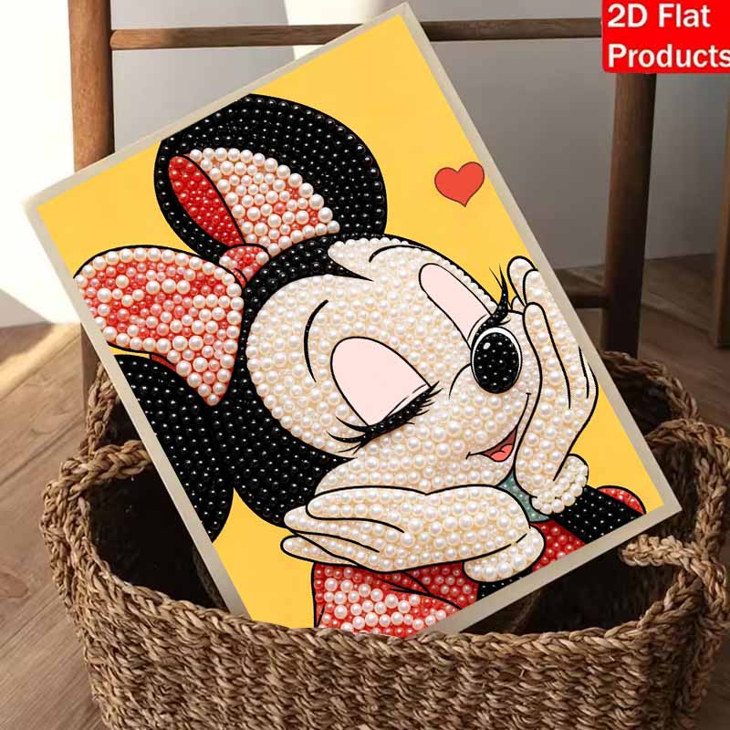 Disney Minnie Pearl Painting Handmade DIY Pearl Art Painting Simple Living Room Hanging Painting Decoration 133
